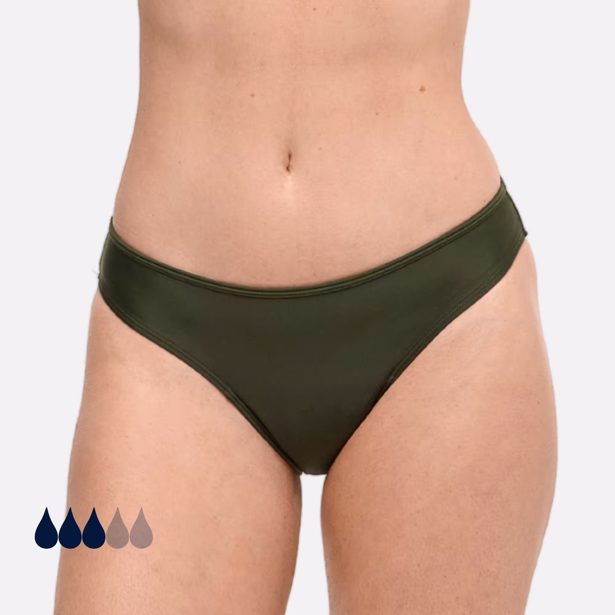 Menstruatie Bikinibroekje | Dames Tieners | Middelmatige Menstruatie | Eva Khaki